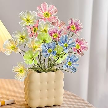 Amazon.co.jp: 造花 コスモス 6色6本セット 造花ブーケ 枯れない花